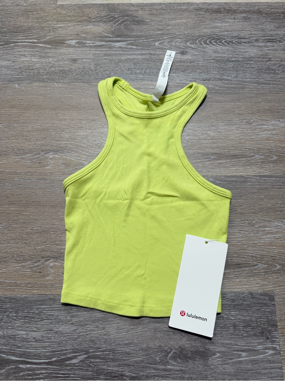 lululemon athletica Neon Lime Ribbed Racerback Crop Top